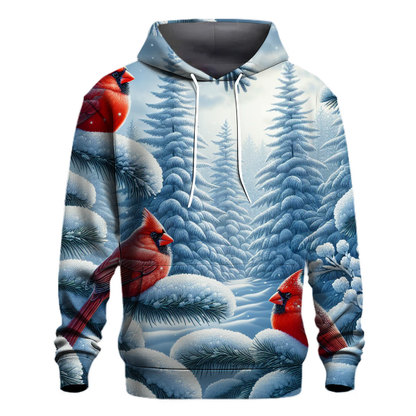 Winter Cardinals and Pines Hoodie