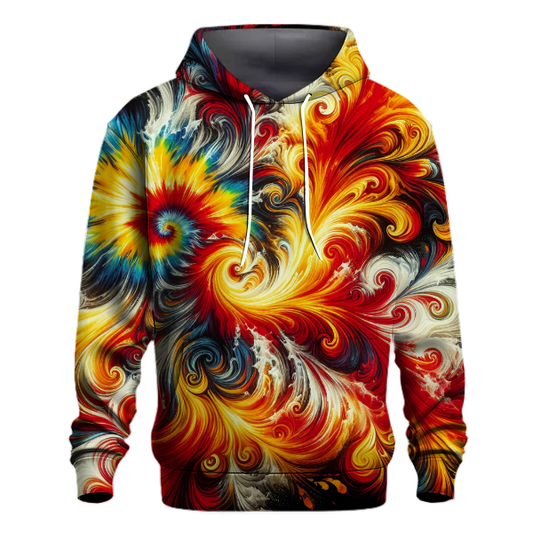 Fiery Burst Tie-dye Design Hoodie