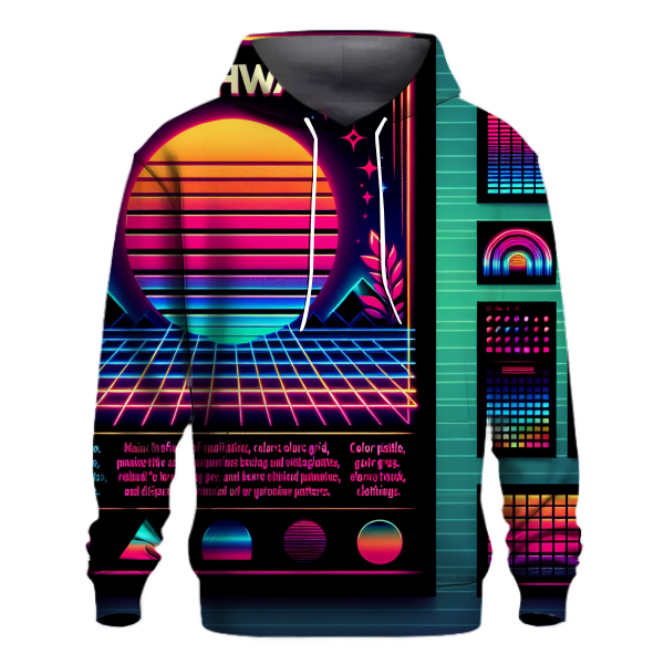 Synthwave Nightscape Hoodie Embroidered Hoodies