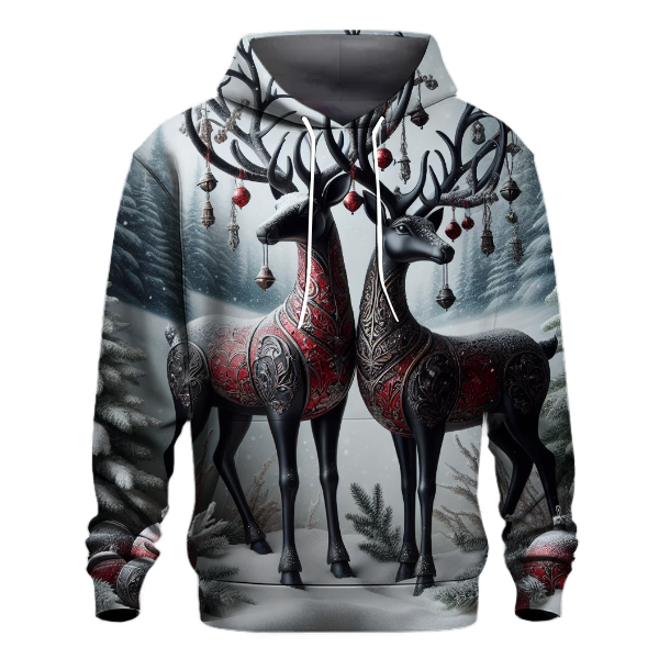 Christmas Plaid Reindeer Duo Hoodie