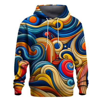  Wave Pattern Hoodie Graphic Hoodies