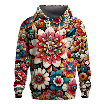 Retro Flower Power Patchwork Hoodie