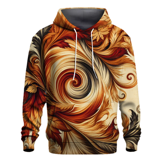 Crimson Autumn Whirl Hoodie