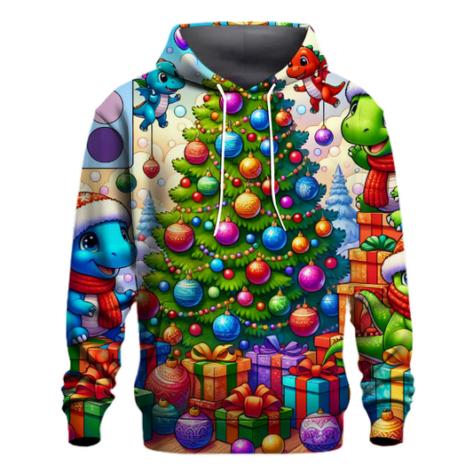 Jolly Christmas Dinosaurs Hoodie