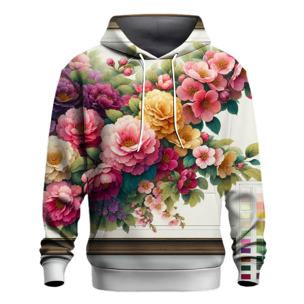 Artful Watercolor Blooms Hoodie