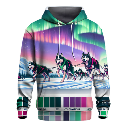 Arctic Aurora Sled Dogs Hoodie