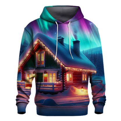 Northern Lights Winter Cabin Hoodie