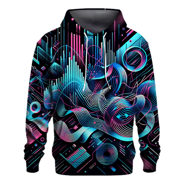 Retro Pulse Design Hoodie Pullover Hoodies