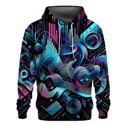 Retro Pulse Design Hoodie Pullover Hoodies