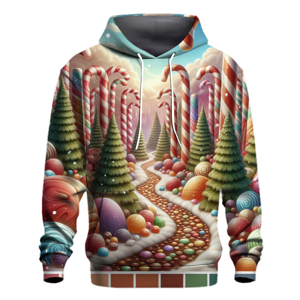 Whimsical Candy Cane Forest Hoodie