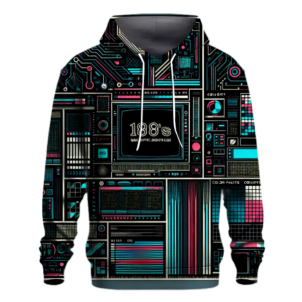 Retro Tech Glow Design Hoodie