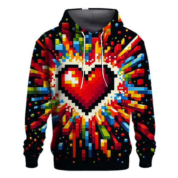 Pixel Heart Explosion Hoodie