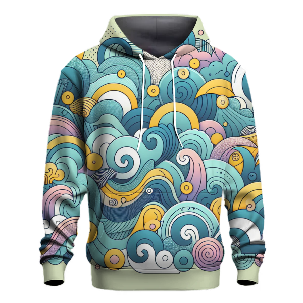 Artistic Wave Doodle Hoodie Premium Hoodies