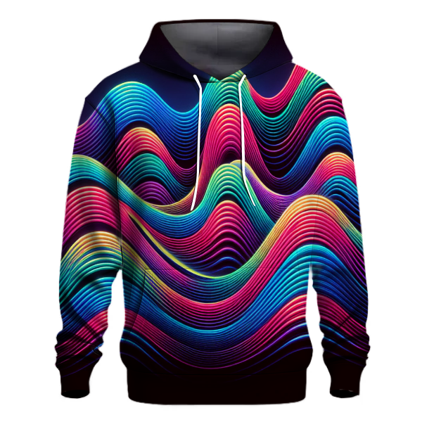 Neon Rainbow Waves Hoodie