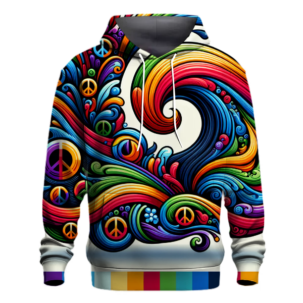 Rainbow Peace Waves Hoodie