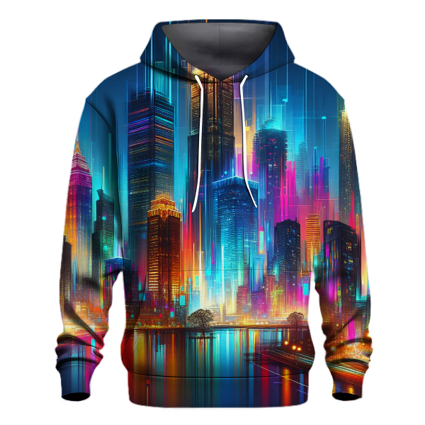 Futuristic Neon City Hoodie