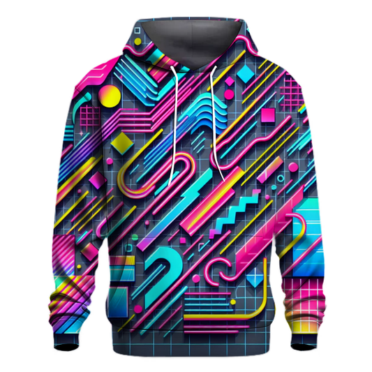 Dynamic 80s Grid Hoodie Zip-up Hoodies