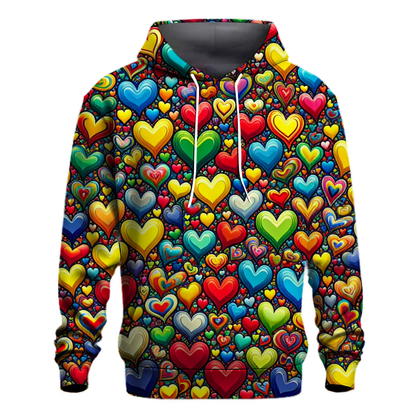 Groovy Rainbow Hearts Hoodie