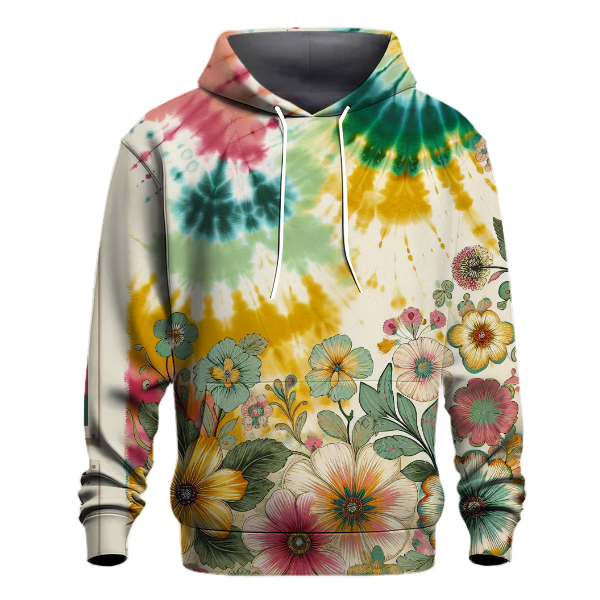 Groovy Floral Tie-Dye Hoodie