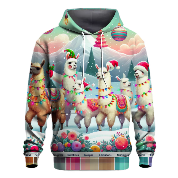 Whimsical Holiday Llamas Hoodie