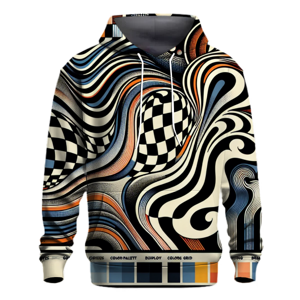 Retro Checkered Waves Hoodie