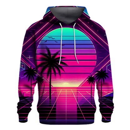 Neon Synthwave Paradise Hoodie