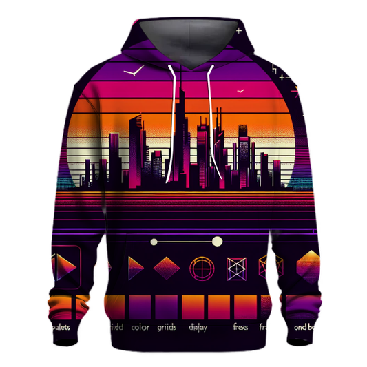 Synthwave Cityscape Hoodie Premium Hoodies