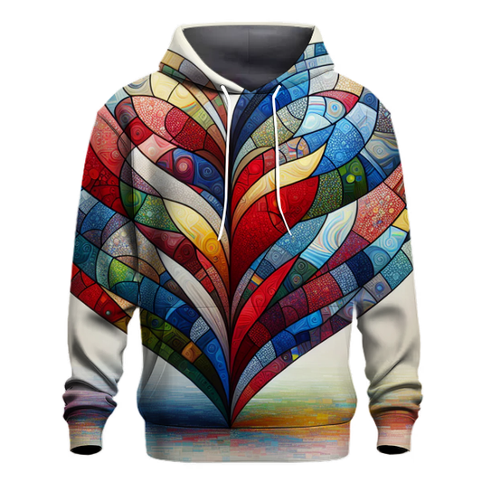 Colorful Patchwork Heart Hoodie