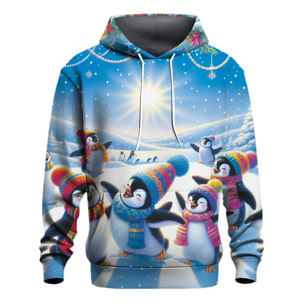 Chilly Penguins in Scarves Hoodie