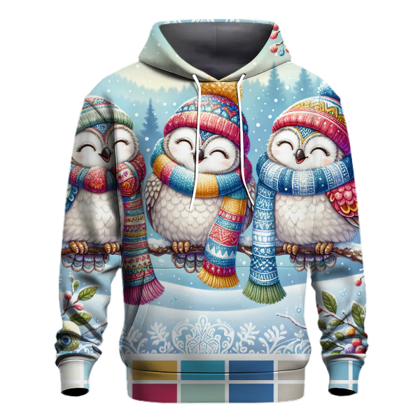 Christmas Owls in the Snow Hoodie