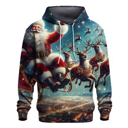 Whimsical Santa's Flight Hoodie