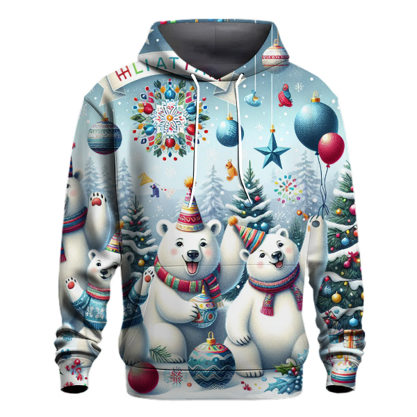 Festive Polar Bear Party Hoodie