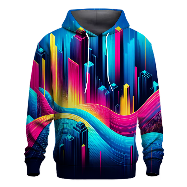 Neon Cityscape Gradient Hoodie