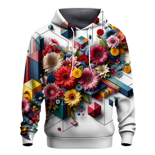 Geometric Floral Fusion Hoodie