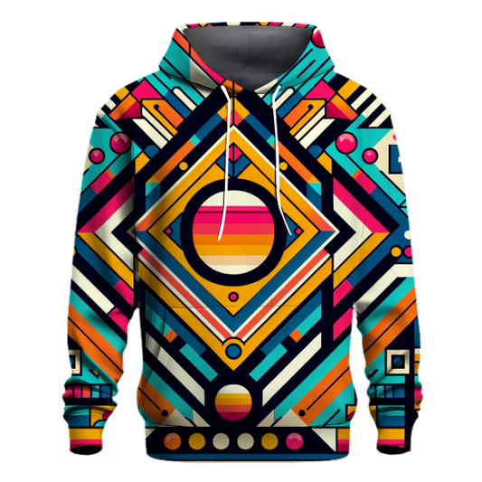 Retro Geometric Groove Hoodie