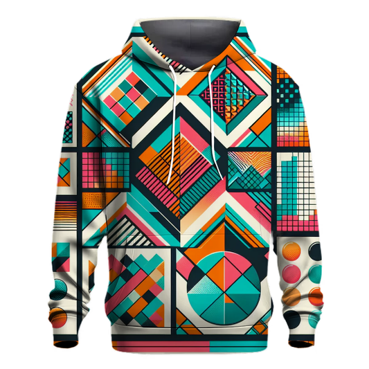 Bold Geometric Retro Hoodie