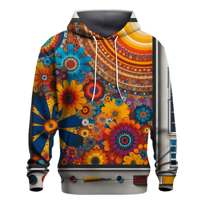 Bold Retro Floral Hoodie