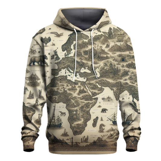 Vintage Map of Wonders Hoodie