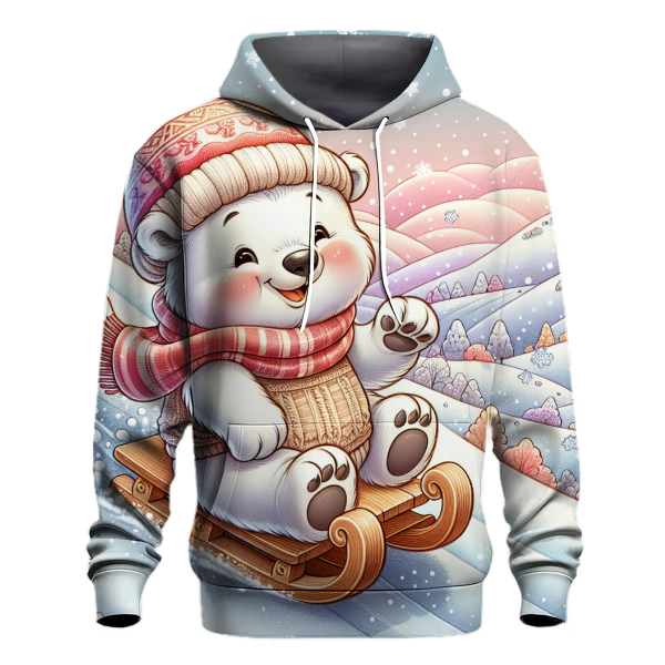 Polar Bear Sledding Fun Hoodie