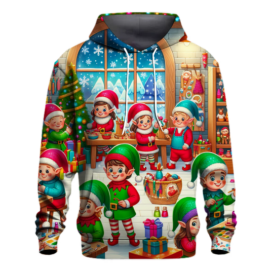 Jolly Christmas Elves Workshop Hoodie