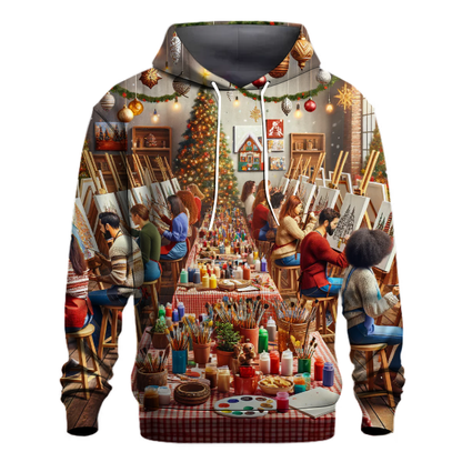 Artistic Christmas Canvas Party Hoodie