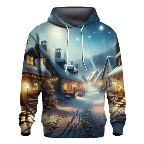 Starry Night Christmas Village Hoodie