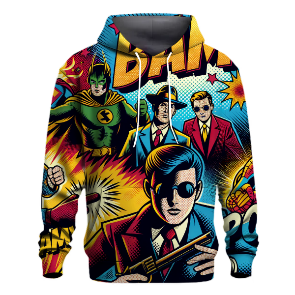 Vintage Comic Book Heroes Hoodie