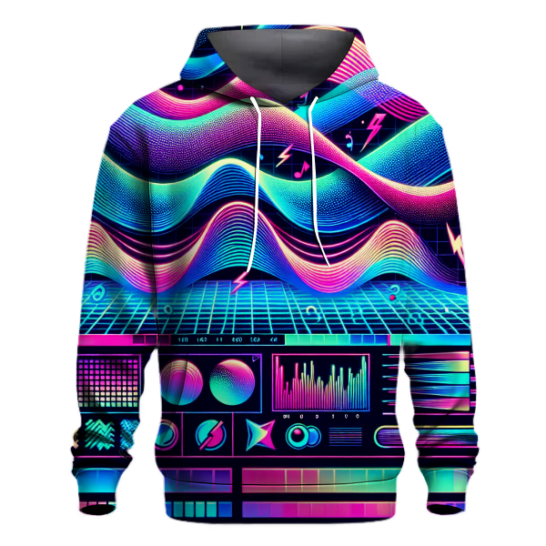 Neon Electric Waves Hoodie