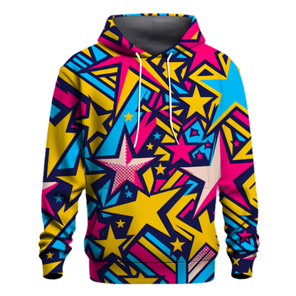 Bold Retro Star Patterns Hoodie Heavyweight Hoodies