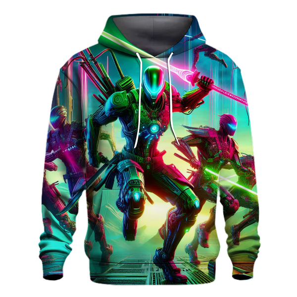 Futuristic Neon Warriors Hoodie