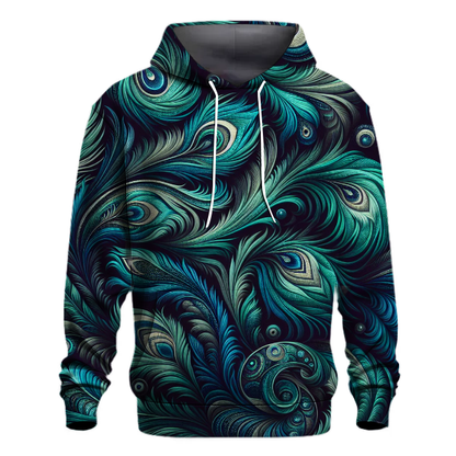 Peacock Plume Tie-Dye Hoodie