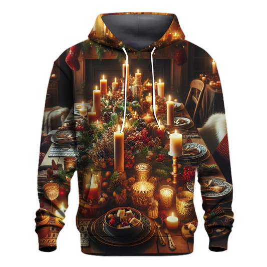 Yuletide Feast Celebration Hoodie Embroidered Hoodies