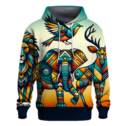 Funky Geometric Animals Hoodie