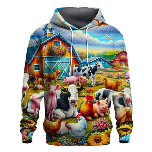 Playful Farm Friends Hoodie